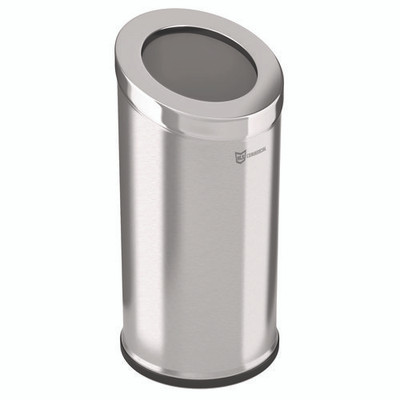 Beveled Open Top Trash Can, 15 Gal, Stainless Steel, Silver Beveled Open Top Trash Can, 15 Gal, Stainless Steel, Silver