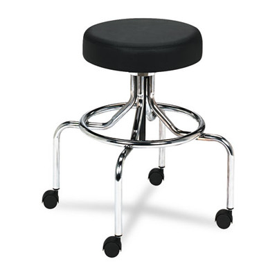 Screw Lift Stool With High Base, Supports Up To 250 Lb, 33" Seat Height, Black Seat, Chrome Base Screw Lift Stool With High Base, Supports Up To 250 Lb, 33" Seat Height, Black Seat, Chrome Base