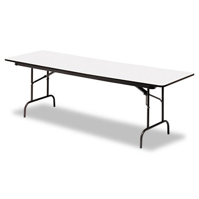 Officeworks Commercial Wood-laminate Folding Table, Rectangular Top, 96 X 30 X 29, Gray/charcoal