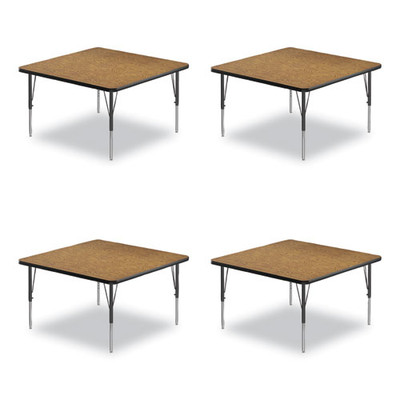 Adjustable Activity Tables, Square, 48" X 48" X 19" To 29", Medium Oak Top, Black Legs, 4/pallet Adjustable Activity Tables, Square, 48" X 48" X 19" To 29", Medium Oak Top, Black Legs, 4/pallet
