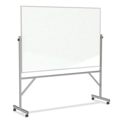 Reversible Magnetic Porcelain Whiteboard With Aluminum Frame, 77.25" X 78.13", White Surface, Satin Aluminum Frame Reversible Magnetic Porcelain Whiteboard With Aluminum Frame, 77.25" X 78.13", White Surface, Satin Aluminum Frame