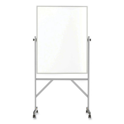 Reversible Magnetic Porcelain Whiteboard With Aluminum Frame, 36" X 48", White Surface, Satin Aluminum Frame Reversible Magnetic Porcelain Whiteboard With Aluminum Frame, 36" X 48", White Surface, Satin Aluminum Frame