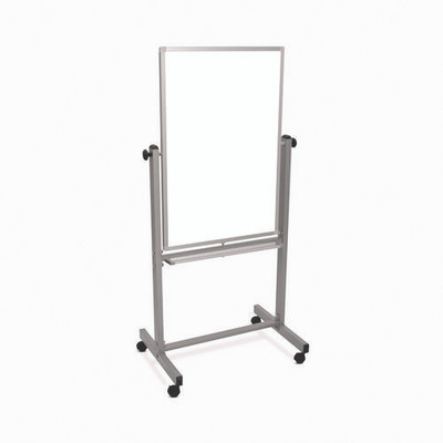 Mobile Magnetic Whiteboard, 24" X 36", White Surface, Satin Aluminum Frame Mobile Magnetic Whiteboard, 24" X 36", White Surface, Satin Aluminum Frame