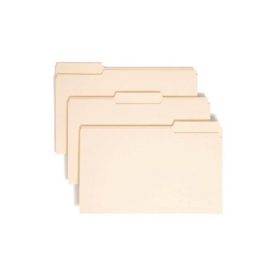 Manila File Folders, 1/3-cut Tabs: Assorted, Legal Size, 0.75" Expansion, Manila, 100/box