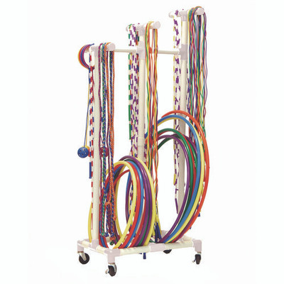 Jump Rope And Hoop Cart, Plastic, 19 X 28 X 69, White Jump Rope And Hoop Cart, Plastic, 19 X 28 X 69, White