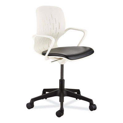 Shell Desk Chair, Supports Up To 275 Lb, 17" To 20" Seat Height, Black Seat, White Back, Black/white Base Shell Desk Chair, Supports Up To 275 Lb, 17" To 20" Seat Height, Black Seat, White Back, Black/white Base