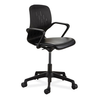 Shell Desk Chair, Supports Up To 275 Lb, 17" To 20" Seat Height, Black Seat, Black Back, Black Base Shell Desk Chair, Supports Up To 275 Lb, 17" To 20" Seat Height, Black Seat, Black Back, Black Base