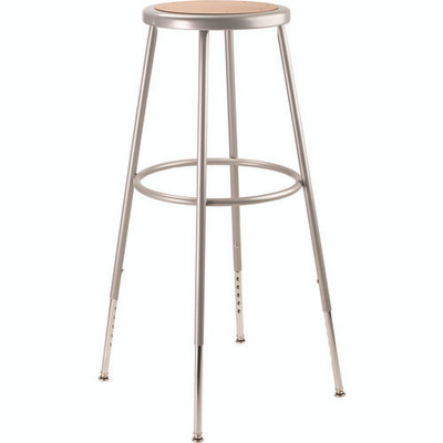 6200 Series Height Adjustable Heavy Duty Steel Stool, Backless, Supports 500lb, 31" To 39" Seat Height, Brown Seat, Gray Base 6200 Series Height Adjustable Heavy Duty Steel Stool, Backless, Supports 500lb, 31" To 39" Seat Height, Brown Seat, Gray Base