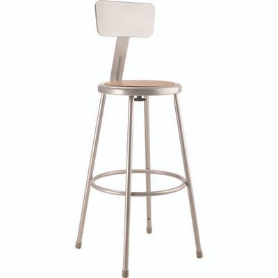 6200 Series Heavy Duty Steel Stool With Backrest, Supports Up To 500 Lb, 30" Seat Height, Brown Seat, Gray Back/base 6200 Series Heavy Duty Steel Stool With Backrest, Supports Up To 500 Lb, 30" Seat Height, Brown Seat, Gray Back/base