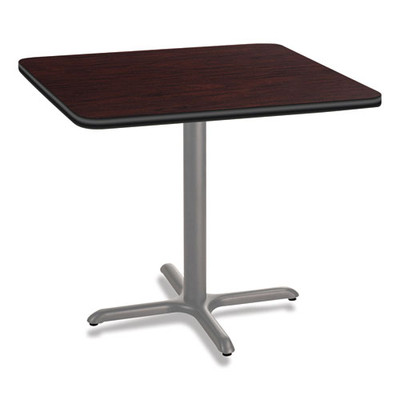 Cafe Table, 36w X 36d X 30h, Square Top/x-base, Mahogany Top, Gray Base Cafe Table, 36w X 36d X 30h, Square Top/x-base, Mahogany Top, Gray Base