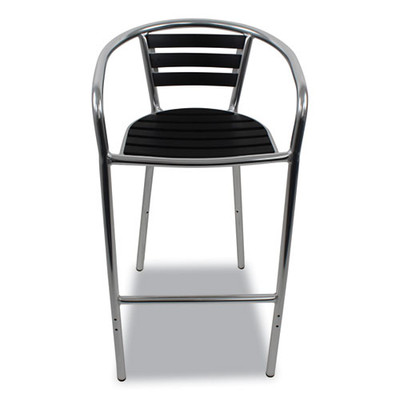 Pinzon Series Barstools, Supports Up To 300 Lb, 31" Seat Height, Black/silver Seat, Black/silver Back; Silver Base Pinzon Series Barstools, Supports Up To 300 Lb, 31" Seat Height, Black/silver Seat, Black/silver Back; Silver Base
