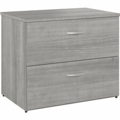 Bush Business Furniture Studio C 2 Drawer Lateral File Cabinet - 29.8" Height x 35.7" Width x 23.4" Depth - 2 x File Drawer(s) - Finish: Platinum Gray, Thermofused Laminate (TFL) - 1 Each