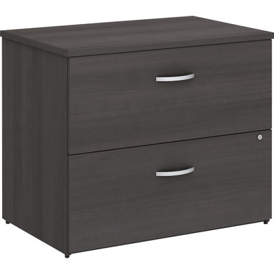 Bush Business Furniture Studio C 2 Drawer Lateral File Cabinet - 29.8" Height x 35.7" Width x 23.4" Depth - 2 x File Drawer(s) - Finish: Storm Gray, Thermofused Laminate (TFL) - 1 Each