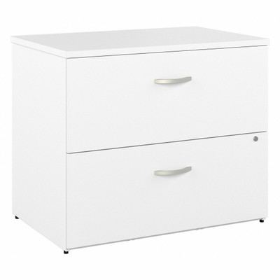 Bush Business Furniture Studio C 2 Drawer Lateral File Cabinet - 29.8" Height x 35.7" Width x 23.4" Depth - 2 x File Drawer(s) - Finish: White, Thermofused Laminate (TFL) - 1 Each