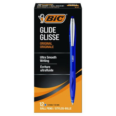 Glide Ballpoint Pen, Retractable, Medium 1 Mm, Blue Ink, Blue Barrel, Dozen