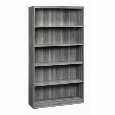 Safco Aberdeen Series 5-Shelf, Bookcase - 68.8" Height x 36" Width x 12" Depth Bookcase, 63.9" Height x 34.6" Width x 11.4" Depth Interior Cabinet - 5 Shelve(s) - Material: Laminate, Medium Density Fiberboard (MDF) - Finish: Gray Steel - 1 Each