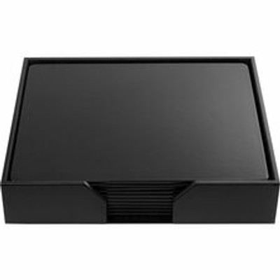 Dacasso Leatherette Conference Room Set - Rectangular - 20" Width - Leatherette, Velveteen - Black