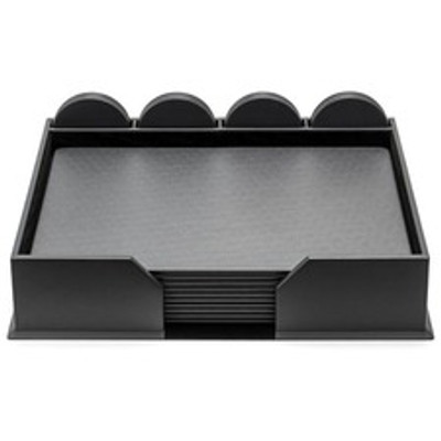 Dacasso Leatherette Conference Room Set - Rectangular - 17" Width - Leatherette, Velveteen - Gray