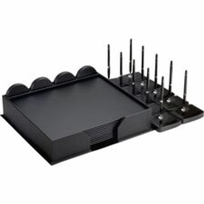 Dacasso Leatherette Deluxe Conference Room Set - Rectangular - 17" Width - Leatherette, Velveteen - Black