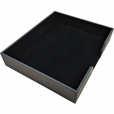 Dacasso Leatherette Conference Pad Holder - 17" Height x 14" Width - Leatherette, Felt, Fabric - Black - 1 Each
