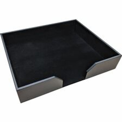 Dacasso Leatherette Conference Pad Holder - 20" Height x 16" Width - Leatherette, Felt, Fabric - Black - 1 Each