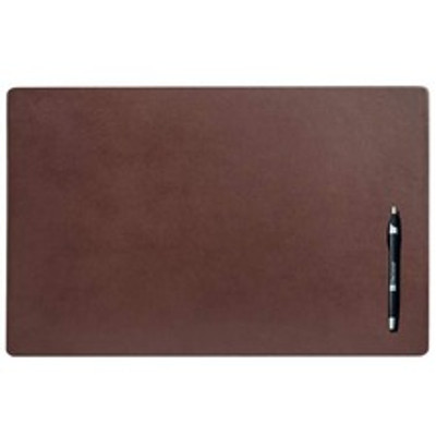 Dacasso Leather Conference Table Pad - Rectangular - 22" Width - Top Grain Leather, Velveteen - Chocolate Brown