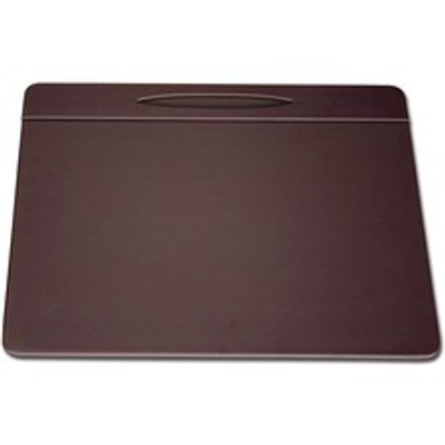 Dacasso Leatherette Top-Rail Conference Pad - Rectangular - 17" Width - Leatherette - Chocolate Brown