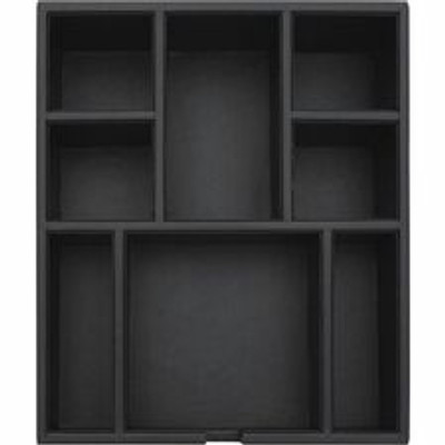 Dacasso Leatherette Condiment Tray - 8 Compartment(s) - Durable - Black - Leatherette, Velveteen - 1 Each