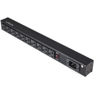 StarTech.com 10-Outlets Power Strip - 10 x AC Power - 8 ft Cord - 16 A Current - 120 V AC Voltage - Rack-mountable - Black