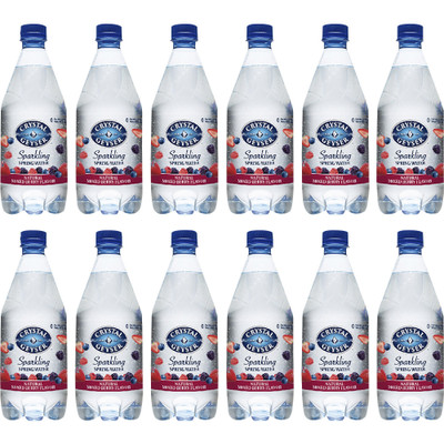 Crystal Geyser Natural Mixed Berry Sparkling Spring Water - Ready-to-Drink - Sugar Free - 18 fl oz (532 mL)Bottle - 12 / Carton