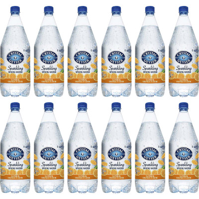 Crystal Geyser Natural Orange Sparkling Spring Water - Ready-to-Drink - Sugar Free - 42.27 fl oz (1.25 L)Bottle - 12 / Carton