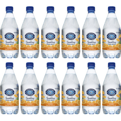 Crystal Geyser Natural Orange Sparkling Spring Water - Ready-to-Drink - Sugar Free - 18 fl oz (532 mL)Bottle - 12 / Carton