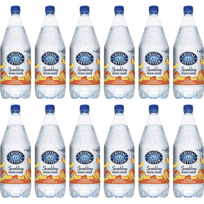 Crystal Geyser Natural Peach Sparkling Spring Water - Ready-to-Drink - Sugar Free - 42.27 fl oz (1.25 L)Bottle - 12 / Carton