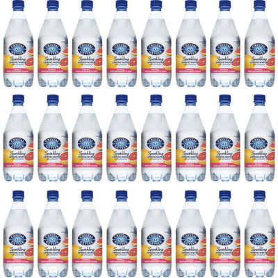 Crystal Geyser Natural Ruby Grapefruit Sparkling Spring Water - Ready-to-Drink - Sugar Free - 18 fl oz (532 mL)Bottle - 24 / Carton
