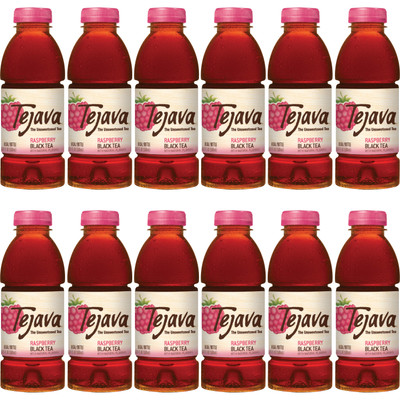 Tejava Raspberry Black Tea Bottle - Black Tea - GMO Free - 12 / Carton