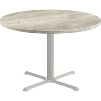 Special-T StarX-2 Dining Table - Aged Driftwood Round Top - Gray, Powder Coated Base x 42" Table Top Diameter - 29" Height - Assembly Required - 1 Each