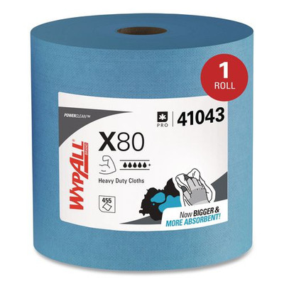 X80 Cloths With Hydroknit, Jumbo Roll, 12.4 X 12.2, Blue, 475/roll