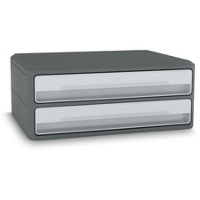 CEP MoovUp Module - 2 Drawer(s) - 5.35" Height x 14.60" Width x 10.80" Length - Write-on, Stackable, Sliding Drawer - Gray - Plastic - 1 Carton