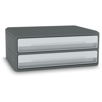 CEP MoovUp Module - 2 Drawer(s) - 5.35" Height x 14.60" Width x 10.80" Length - Write-on, Stackable, Sliding Drawer - Gray - Plastic - 1 Carton