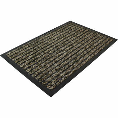 Floortex Doortex&reg; Ultimat Brown Door Mat - 24" x 32" - 32" Length x 24" Width x 0.250" Depth x 0.250" Thickness - Rectangular - Polypropylene, Fiber, Vinyl - Brown - 1 Each - TAA Compliant