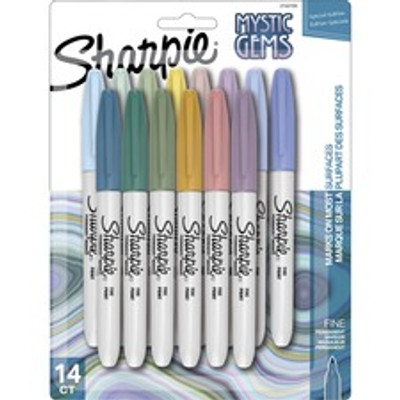 Sharpie Mystic Gems Permanent Markers - Fine Marker Point - Multi Ink - 14 / Pack
