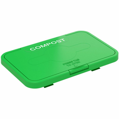 HLS Commercial Rectangular Open Top Compost Bin/Lid - Rectangular - Gray - 1 Each