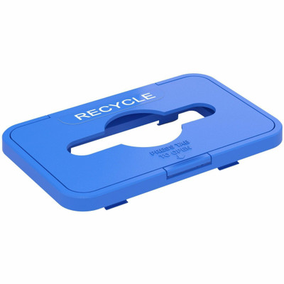 HLS Commercial Rectangular Open Top Recycle Bin/Lid - Rectangular - Gray - 1 Each