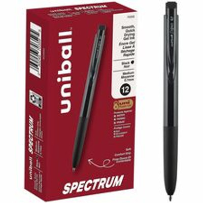 uniball&#8482; Spectrum Gel Pen - 0.7 mm Medium Pen Point - Black Ink - Gel-based - 1 Dozen