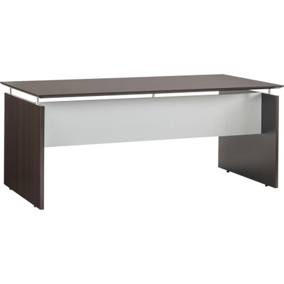 Safco Medina Mocha Laminate Office Unit - 42.8" Height x 72" Width x 36" Depth, x 0" Thickness Table Top, 29.5" Height Work Surface - Beveled Edge - Material: Medium Density Fiberboard (MDF), Laminate - Finish: Mocha, Silver - 1 Each