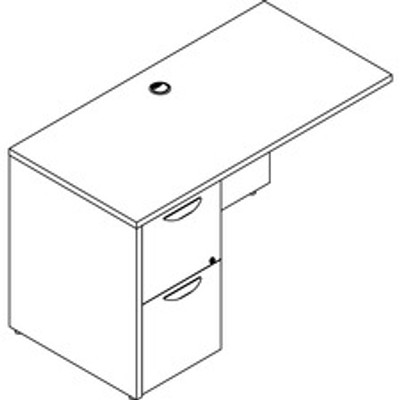 Lorell Prominence 2.0 Left Return - 29" Height x 48" Width x 24" Depth, x 1" Thickness Top - 2 x File Drawer(s) - Band Edge - Material: Particleboard - Finish: Gray Elm, Thermofused Melamine (TFM), Laminate - 1 Each