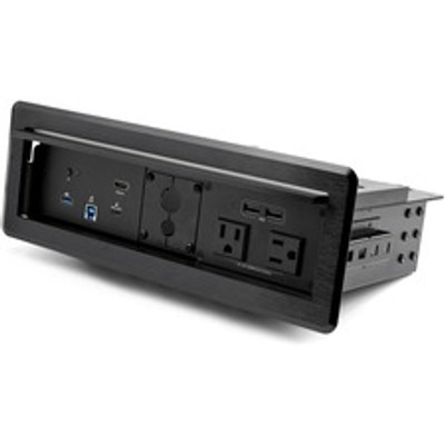 StarTech.com Power/Data Outlet Kit - Black - Aluminum, Plastic, Steel - 1 Each - TAA Compliant
