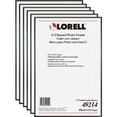 Lorell Poster Frames - 24" x 36" Frame Size - Rectangle - Horizontal, Vertical - Black - 6 / Carton