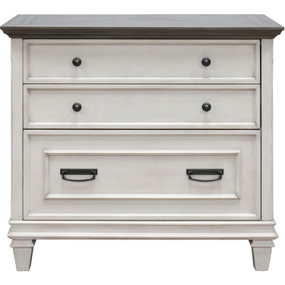 Martin Hartford Lateral File - 31" Height x 36" Width x 21" Depth - 2 x File Drawer(s) - Material: Wood Grain, Veneer, Wire Mesh - Finish: Vintage Linen - 1 Each