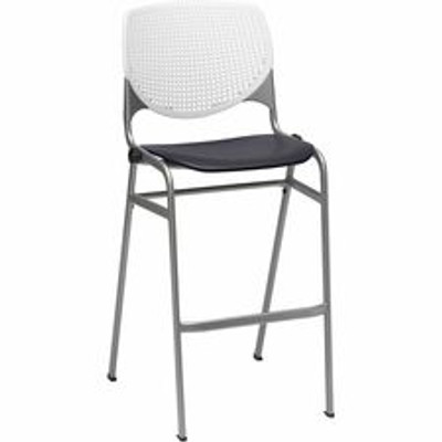 KFI Barstool Chair - White, Black - 1 Each